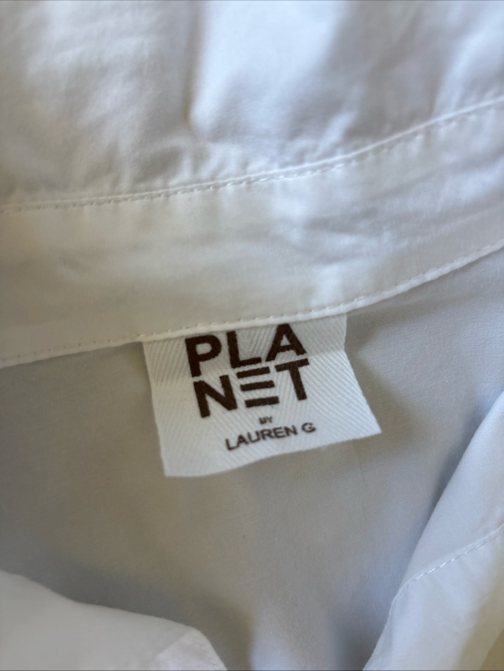 PLANET by Lauren G Size 1 White Cotton Asymmetrical Minimalist Tunic Pockets USA - Picture 2 of 9